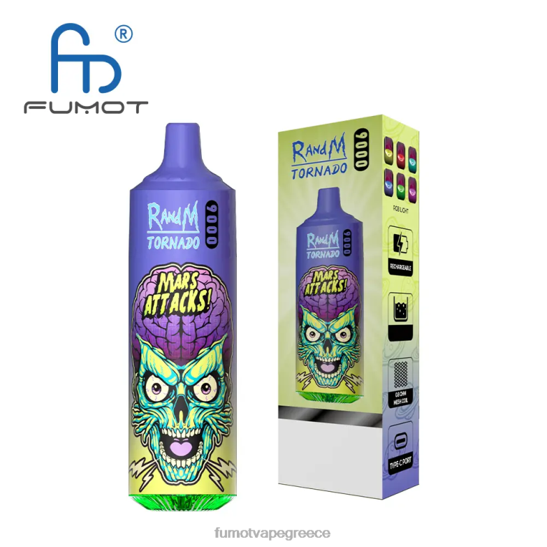 Fumot Tornado 18ml 9000 στυλό μιας χρήσης (1 τεμάχιο) N024018 | Fumot Vape Online Shop βατόμουρο καρπούζι