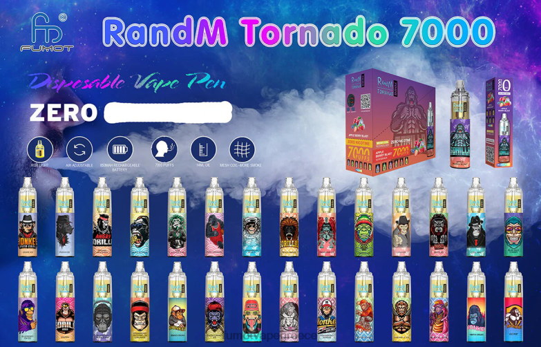 Fumot Tornado 7000 στυλό ατμού μιας χρήσης 0% - 14 ml (1 τεμάχιο) N0240545 | Fumot Vape Flavours vimto