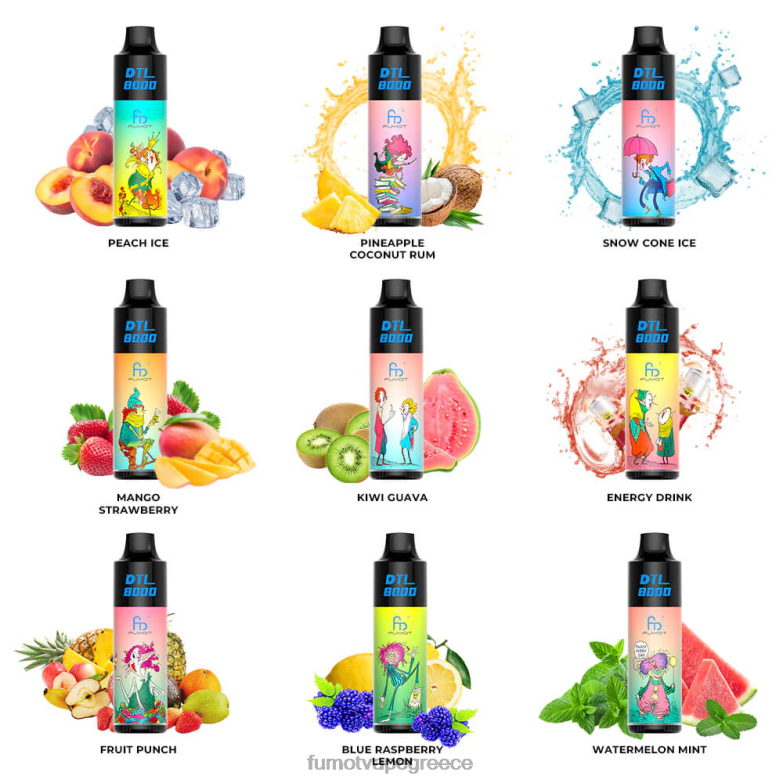 Fumot DTL 8000 στυλό μίας χρήσης - 16ml (1 τεμάχιο) N0240414 | Fumot Vape Price μέντα μαύρη σταφίδα