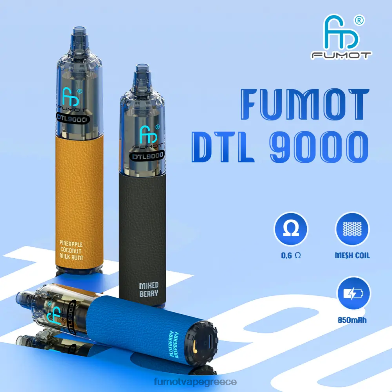 Fumot DTL στυλό μιας χρήσης 9000- 18ml (1 τεμάχιο) N0240368 | Fumot Vape Online Shop καρπούζι φράουλα