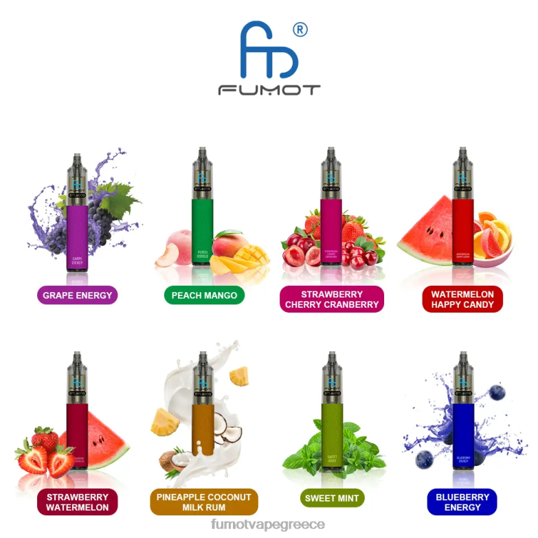 Fumot DTL στυλό μιας χρήσης 9000- 18ml (1 τεμάχιο) N0240368 | Fumot Vape Online Shop καρπούζι φράουλα